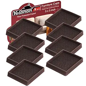 Furniture Coasters,8 Pcs 3? Caster Cups - Non Slip Pads Hardwoods Floors Skid Grippers, Rubber Feet, Anti Slide Floor Protector for Bed Couch Stoppers