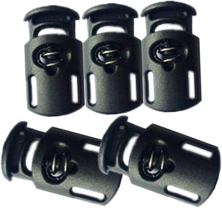 Hohopeti 500pcs Rope Cord Locks Plastic Spring Toggle Loop Cord Locks for Drawstring Luggage and Outdoor Activities