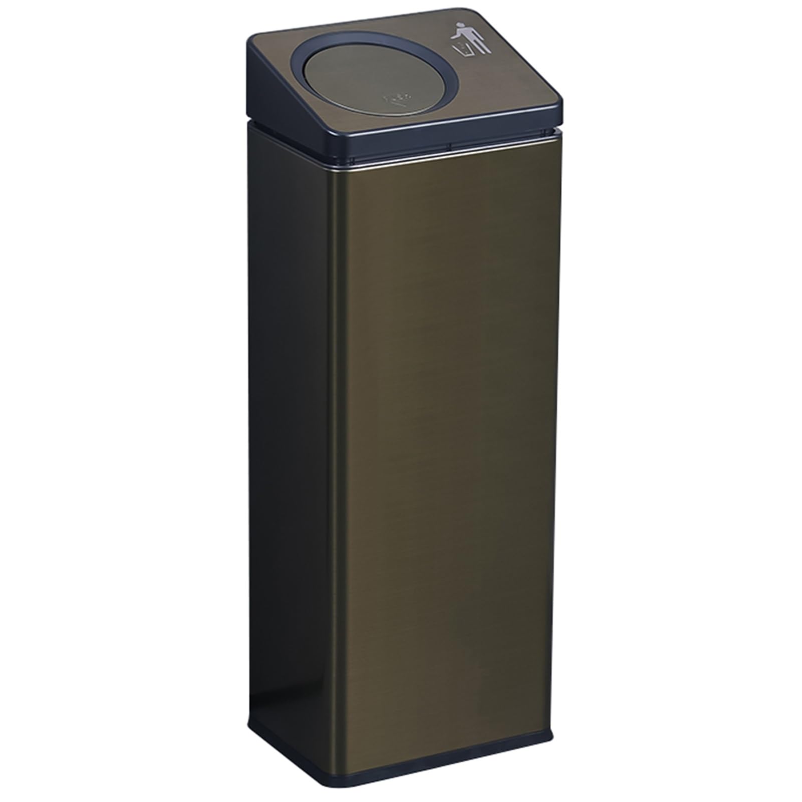 GOCHUSX Commercial Large-Capacity Trash Can, Stainless Steel Indoor Outdoor Trash Can, Removable Inner Bucket Garbage Can for Home, Office, Restaurant(Copper)