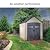 Rubbermaid Resin Outdoor Storage Shed with Floor (7 x 7 Ft) Weather Resistant, Brown Gable, Organization for Home/Backyard/Garden Tools/Lawn Mower/Bike Storage/Pool Supplies