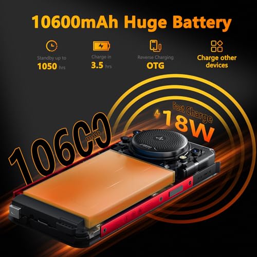 Image of FOSSIBOT F101P Android 13 Rugged Smartphone, 7GB+64GB /1TB Rugged Call Phone 10600mAh Unlocked Phone 123dB Loud Volume Phone 5.45 inch 24MP+8MP Camera Waterproof Smartphone 4G Dual SIM OTG 18W Charger