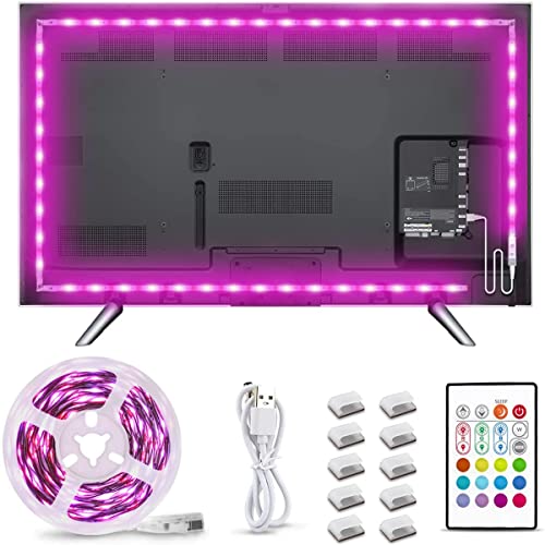 RGB Led Strip Lights 8.2ft,Bright SMD 5050 TV Led Backlight,4096 DIY Colors Options Led Lights for 32-58 inch TV,5V USB Powered,Color Changing Light Strip with Remote,30mins Timing Off Mood Lighting