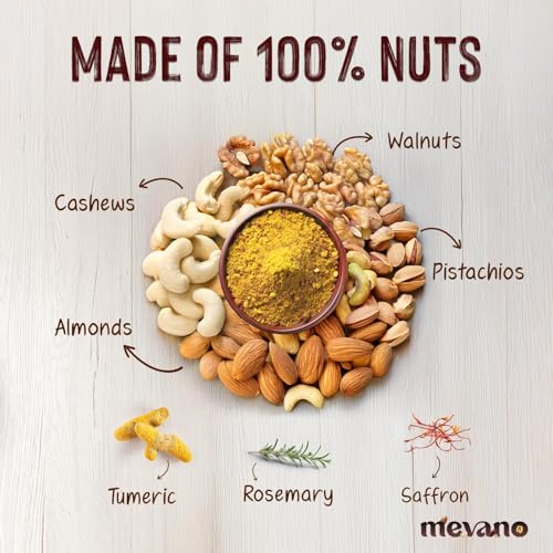 Image of Mevano Nuts Powder for Kids, Rich in Omega-3, 300g | NO Added Sugar | Badam, Walnut, Cashew, Pista - Dry Fruits powder for Kids | 20% Protein, 17 Vitamins & Minerals, 10% Fibre