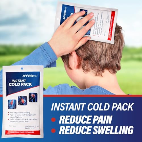 Image of 50 Instant Cold Pack, Large Size 7.5 x 4.5 Inches,Value Pack,Ready to use Ice Packs for Injury & Pain Relief (50 per Pk)