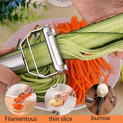 Mandolina multifuncional de acero inoxidable para frutas y verduras miniatura 3