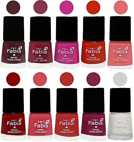 Image of ALL IN ONE (PACK OF 10), Long Lasting Glossy Nail Polish, 6 ml Each, All Vibrant Colours,02278