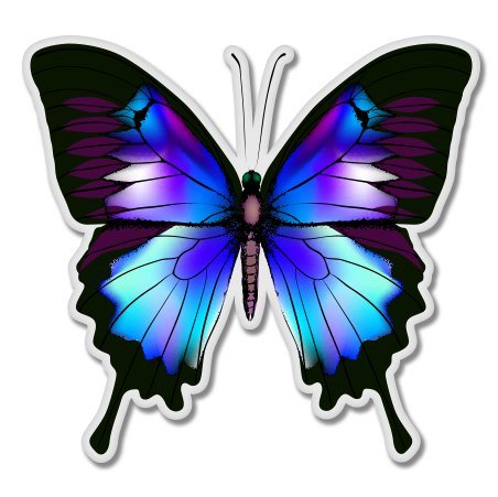 AK Wall Art Blue Morpho Butterfly Vinyl Sticker - Car Window Bumper Laptop - Select Size