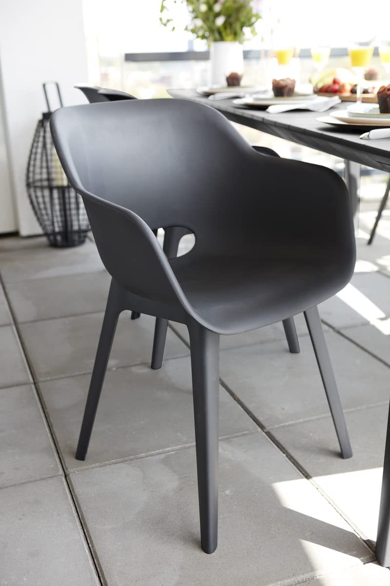 Allibert Verstelbare tuinstoelen Brasilia 2 stuks grafiet 222970