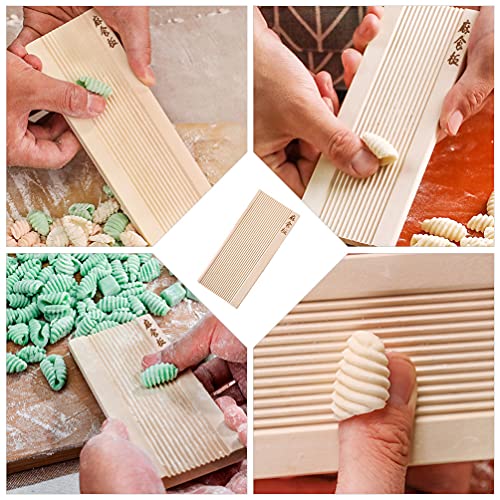 Cabilock Wooden Gnocchi Board Paddles Gnocchi Paddle Pasta Tools Homemade Pasta Stripper Paddle Pasta Tools For Home (Wood Color) #TOP3