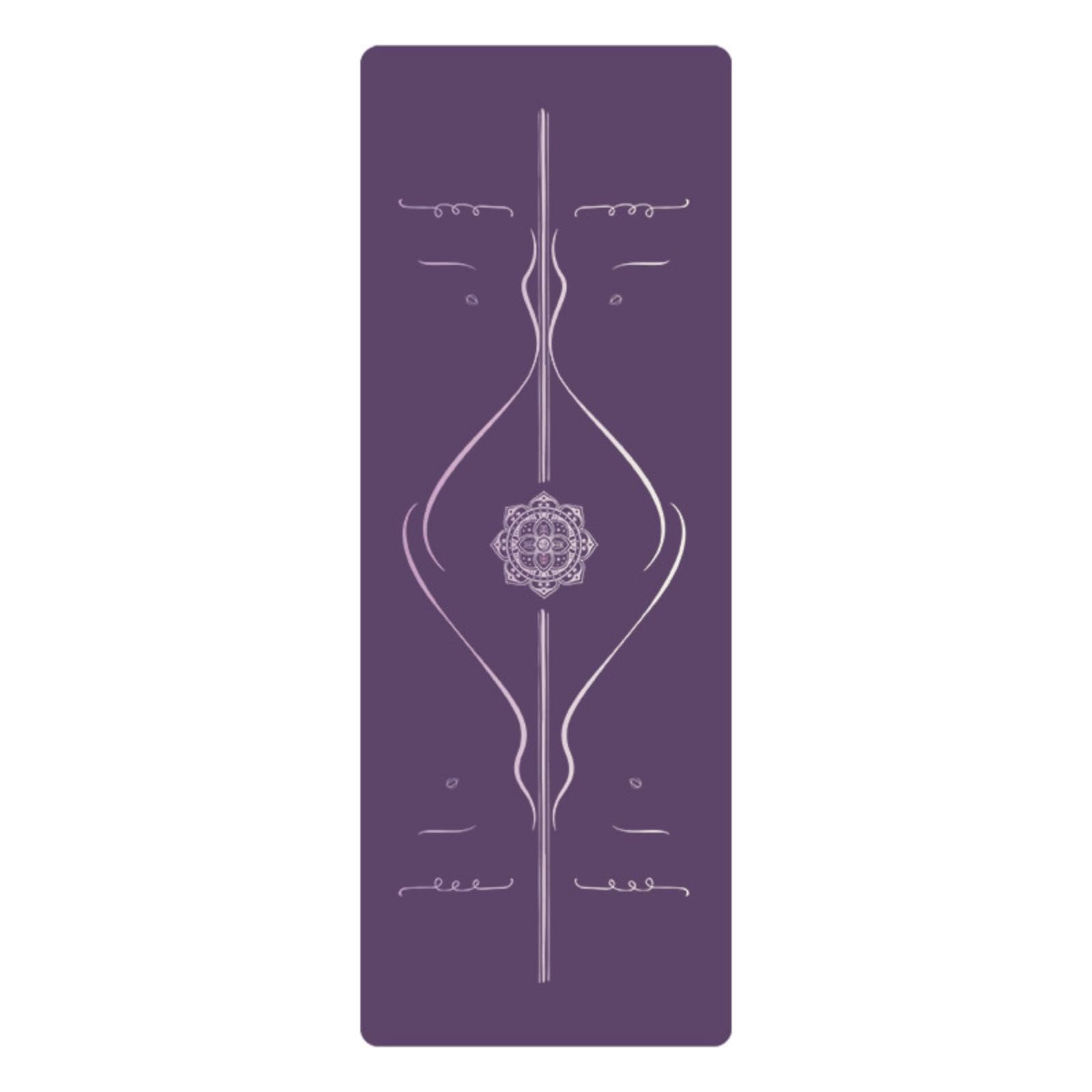 Exercise Mat Non-Slip Exercise Mat with Rubber Base Sweat-Absorbing for Yogis, Dancers, Home Gym Dark Purple-picture-13