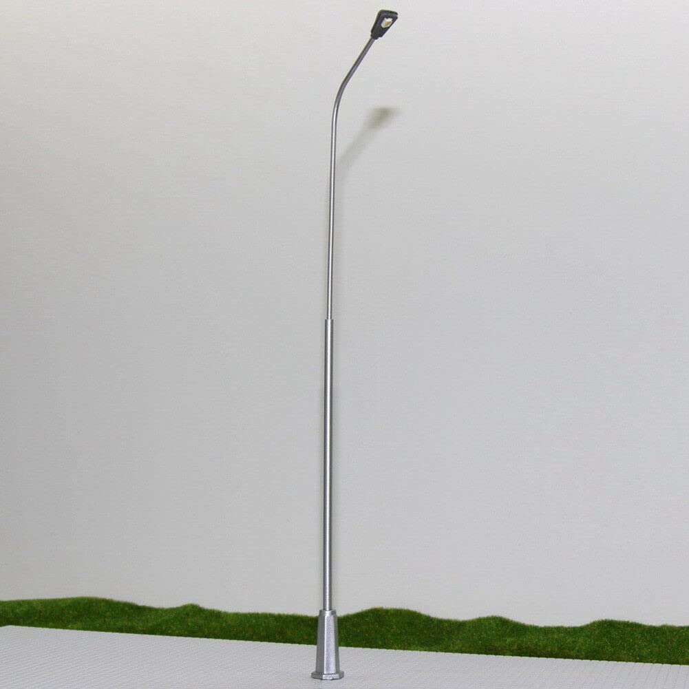 SPORTARC 5PCS Model Railway Light Lamppost LED Street Lights O Gauge 20cm Layout Scenery - Image 3