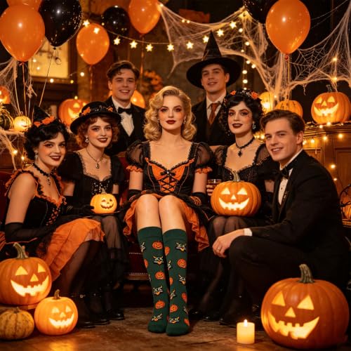 BONANGEL Halloween Socks Women, Funny Novelty Cute Holiday Crew Socks - image 5