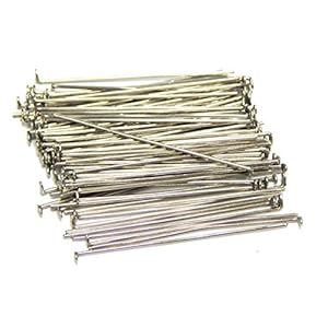 250 kettelstiften, klinknagels, 50 mm x 0,7 mm, verzilverd, kopstiften, parelstiften, zilver, prismastiften M316