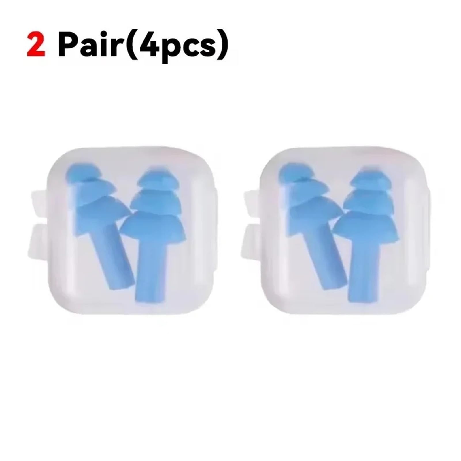 Waterproof Silicone Ear Plugs Noise Cancelling Sleeping Swimming Reusable(2 Pair(4pcs))