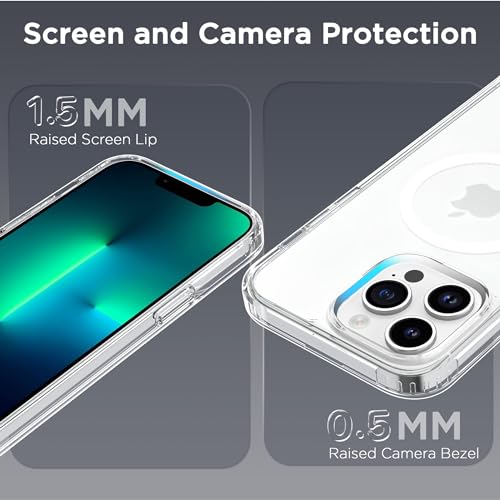 Image of CACOE Magnetic Case for iPhone 13 Pro Max 6.7 inch, Clear