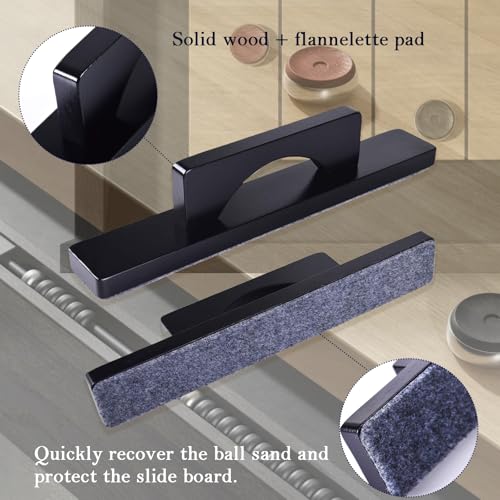 Shuffleboard Table Cleaner & Pucks Brush - Natural Wooden Bristles for Maximum Gild, Lightweight Portable Cleaning Tool for Home Game Rooms, Bars | Protects Surfaces & Improves Game Accuracy