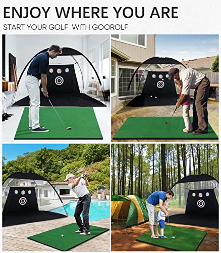 Golf Training Mat, 5X4Ft Thickening Golf Hitting Mat, Home Golf Turf Practice Mats For Indoor & Outdoor, Golf Chipping Game Training Aids With Rubber Tees - Gifts For Men/Golf Lovers/Beginner #TOP6