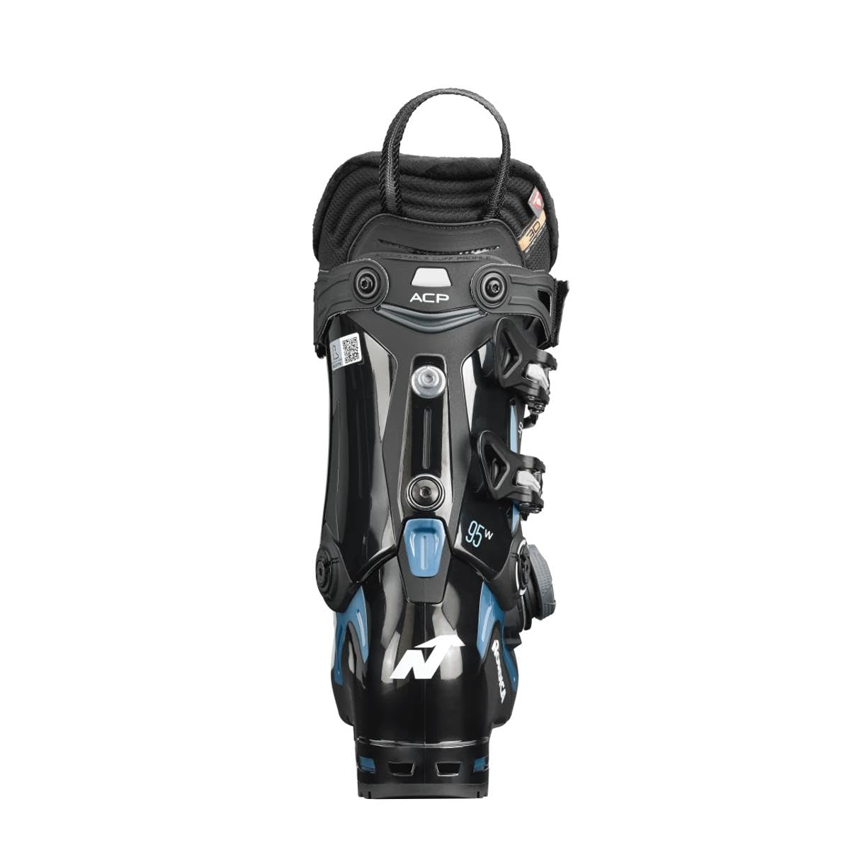 Nordica Speedmachine 3 BOA 95 W Women's Medium Fit High Performance Alpine Ski Boots (Black/Light Blue/White, 24.5)