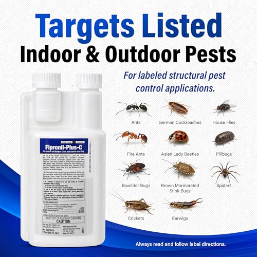 Fipronil Plus C Pest Control Concentrate - DIY Commercial-Strength Roach Killer Indoor Infestation, Easy-Use Ant Spray, Makes 21 Gallons of Fipronil Solution for Homeowners - 16 oz - Image 3