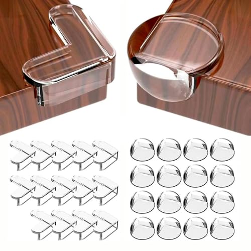 30 Coin de Protection en Silicone avec Deux Formes Autocollant Résistant aux Chocs Résistant aux Rayures Protection de La Sécurité des Enfants Coin De...