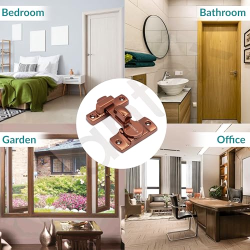 Image of Plantex Door Latch /Flip Latch Lock for Door /Latch for Bathroom /Balcony /Wardobe /Bedroom /Door Stopper for Home /Door Chitkani /Latch Lock for Door /Baby Latch - Pack of 4 (Rose Gold)