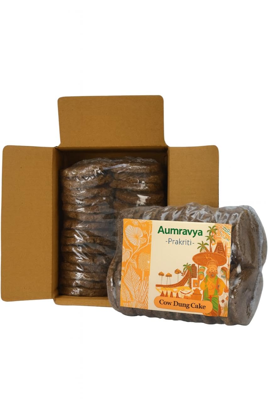 Bharat Organics Pure & Original Desi Cow Dung Cake | 100% Natural Holy Cow Dung for Hawan, Pujan & Religious Ceremonies | Pack of 30,Round 3 Inch, Eco-Friendly, Smokeless Fuel for Spiritual-image-43
