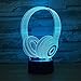 Produktbild 3D Nachtlicht Kopfhörer 3D Lichter Bunte Berührung Led Visuelle Nachtlichter Geschenk Atmosphäre Schöne 7 Farbwechsel 3D Lampe Weihnachten-7 Farbwechsel_Touch Schalter 7 Farben Veränderbar.