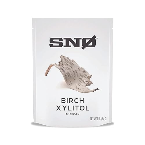 SNO - Edulcorante puro de xilitol de abedul Bolsa resellable de 1 libra Bajo en calorías, sin OMG, sin gluten, vegano, kosher Paleo, diabético y