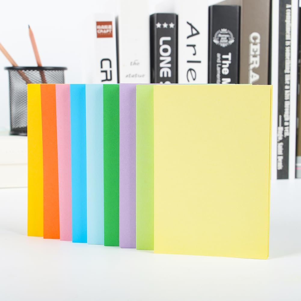 Blank Colored Revision Paper Cards Index Cards, 5.9x3.9" Note Papers 9 Colours Record Cards 180pcs for DIY Learning Memory Notes