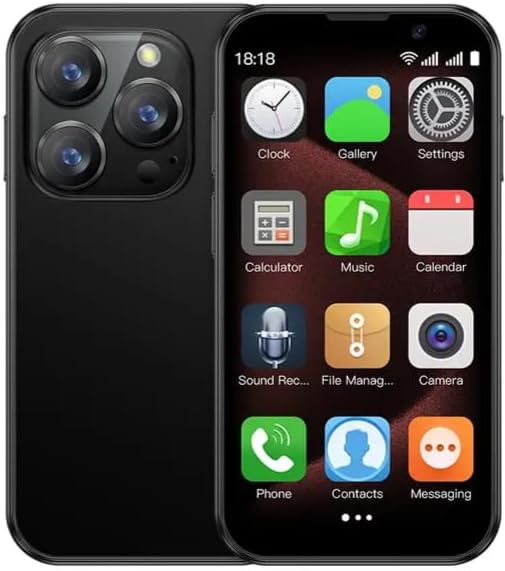 SOYES XS18 3G mini smartphone, 3-inch touchscreen, dual SIM 2GB RAM 16GB ROM, 1000mAh, 0.3 MP + 2 MP camera, Android 8.1 ultra slim phone (BLACK) SOYES XS18 3G mini smartphone, 3-inch touchscreen, dual SIM 2GB RAM 16GB ROM, 1000mAh, 0.3 MP + 2 MP camera, Android 8.1 ultra slim phone (BLACK)