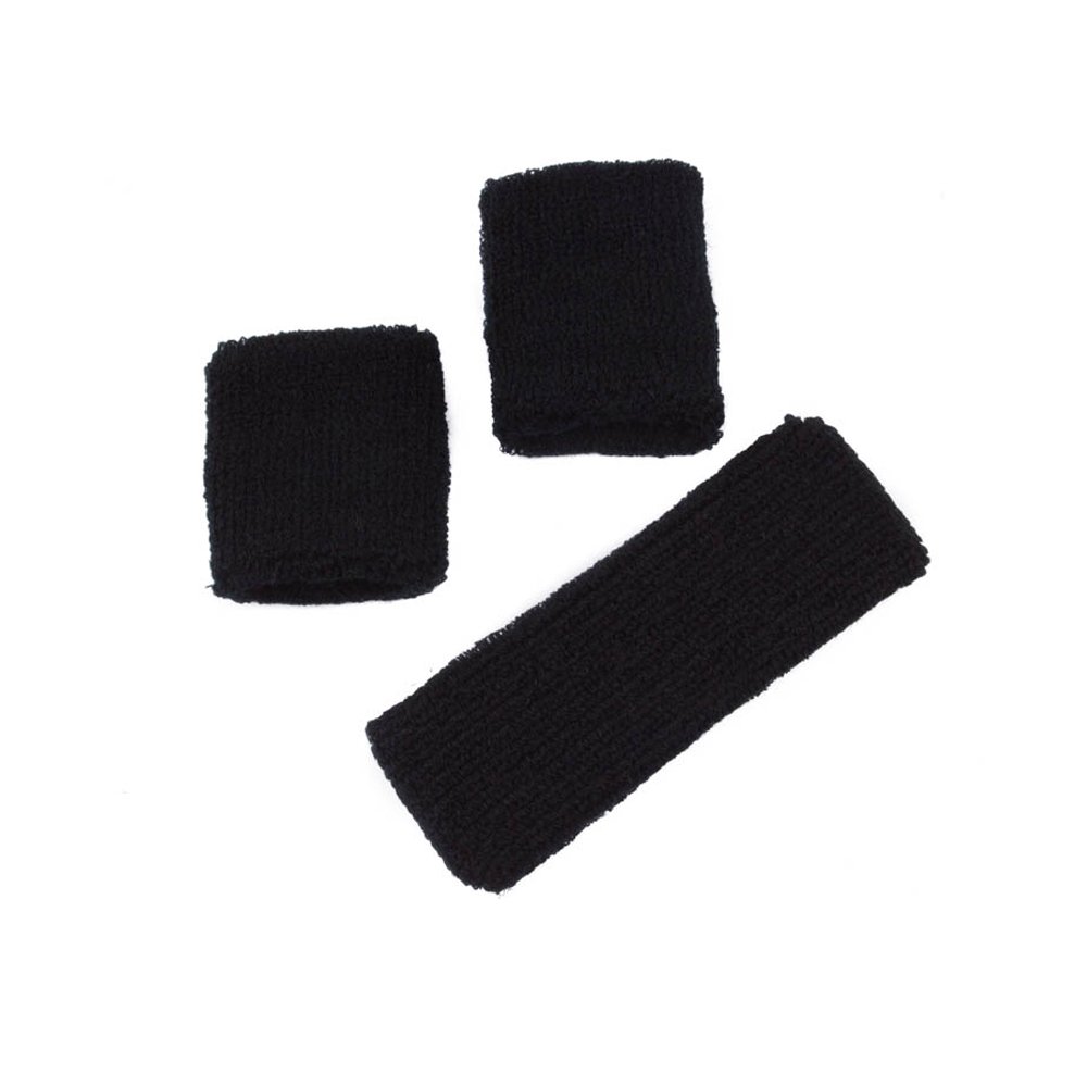Mytoptrendz® Unisex Sports Sweat Wrist and Head Band (Black)