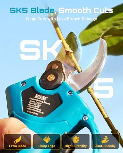 Image of SEESII Electric Pruning Shears+ 2 in 1 Cordless 8 inch Pole Saw & Mini Chainsaw