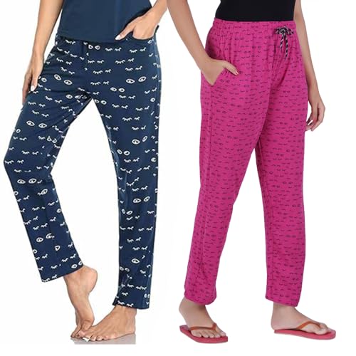 Image of MNOP Women's Premium Cotton Pyjama Pant Only With Pockets (Not T-Shirts)| (Pack of 2)