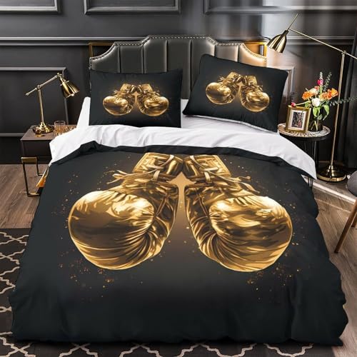 Parure de lit boxe dorée en microfibre super douce haut de gamme - 2