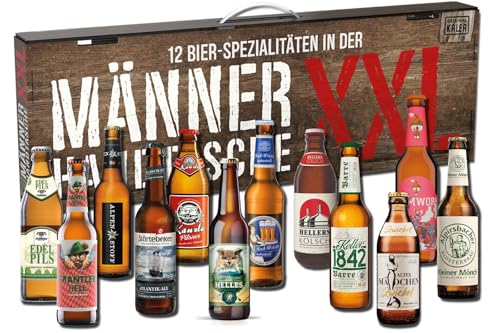 Kalea | XXL Männerhandtasche | 12 x 0,33l Bierspezialitäten aus Privatbrauereien | Biergeschenke...