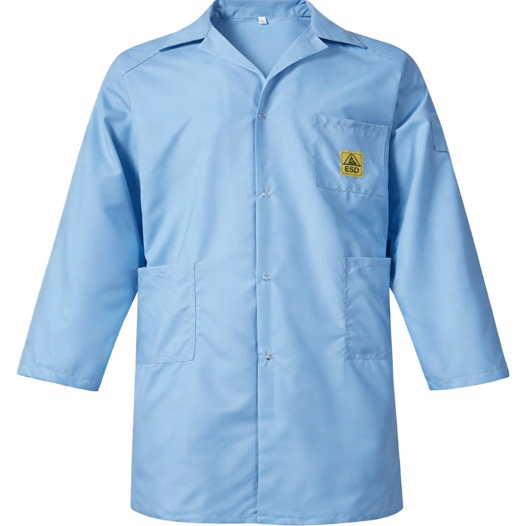 SCHOFIC ANTI-STATIC [ESD] SAFE Unisex Apron/Lab Coat/Jackets [SIZE : XL] - Blue
