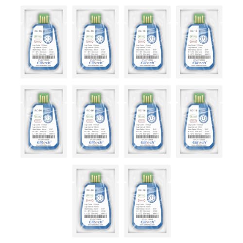 Image of Elitech 10Pack USB Disposable Data Logger Recorder Single-use, up to 120 Days Transportation, Temperature Monitoring Report, Fahrenheit-RC-16-10PACK, -22F to 158F