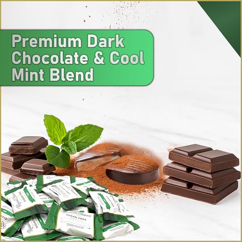 Image of Sugar Free Peppermint Patties - Dark Chocolate Mint Patties Sweetened with Stevia - Guilt-Free Zero Sugar Chocolate Candy for Diabetics & Keto - 1lb Bulk Pack Sugar-Free Candy Treats