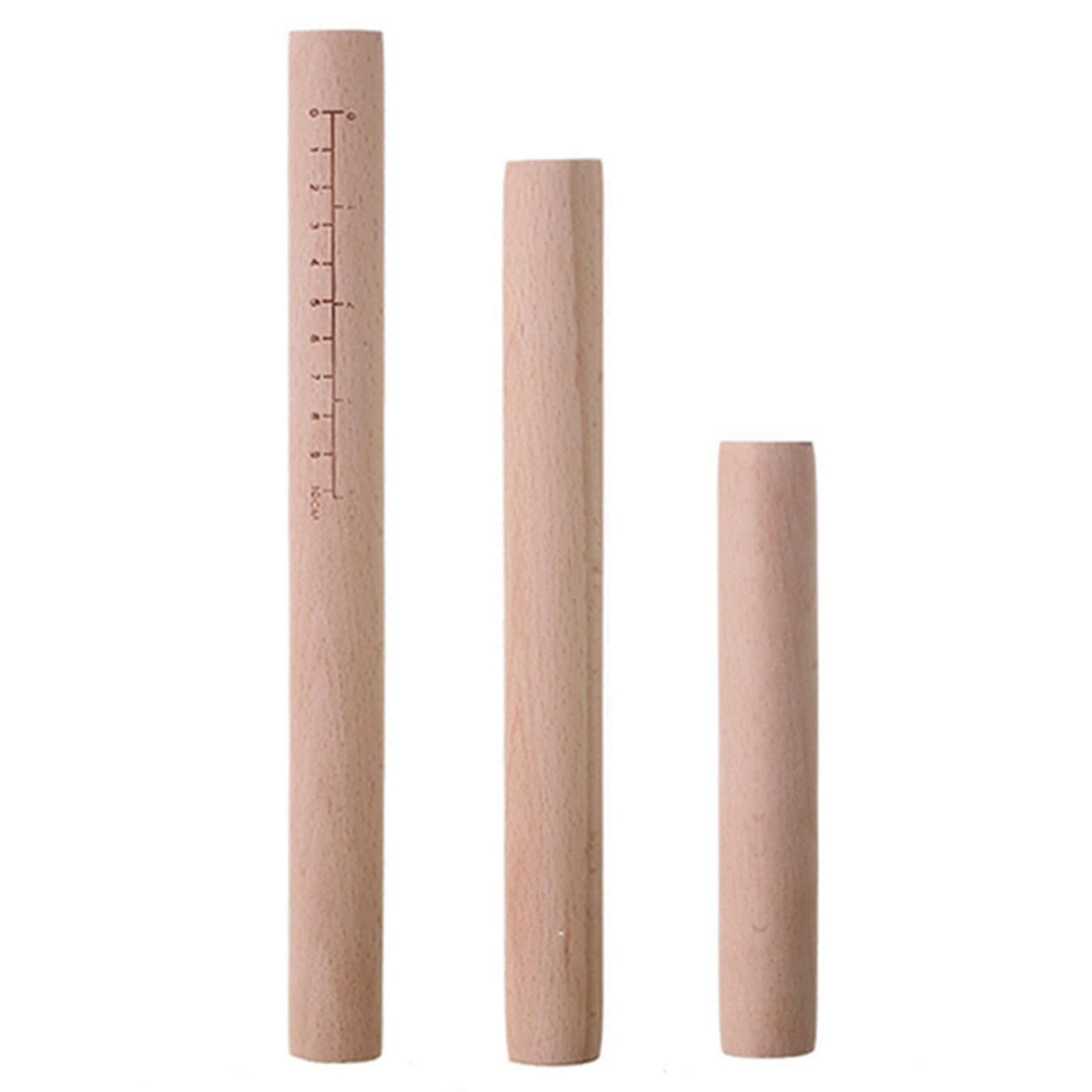 Rodillo para Hornear Fideos Pizza Pastel Masa pastelería Rodillo 16 cm/25 cm/30 cm Rodillo de Madera con Escala Galletas Herramienta para Hornear Galletas Rodillo Antiadherente