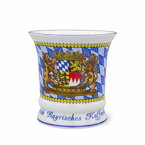 Kaffeetasse Königlich Bayerisch, Stilvolles Bayerisches Kaffeehaferl, Wappen Bayern, Rautenmuster, Außergewöhnliche Form