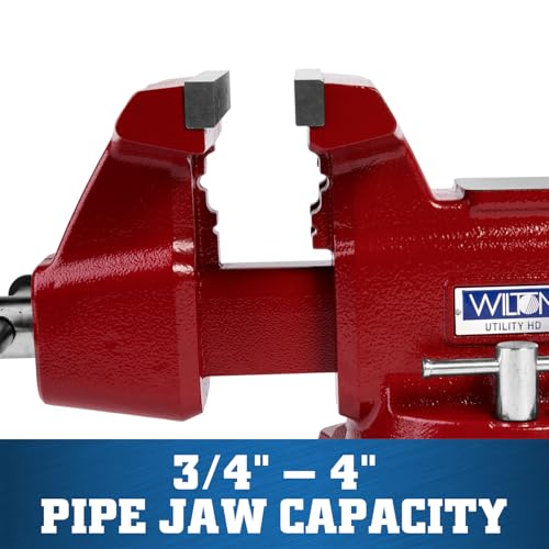 Image of Wilton Utility HD Bench Vise, 8 inch Jaw Width, 8-1 /2 inch Jaw Opening, 4-1 /2 inch Throat (Model 648UHD)