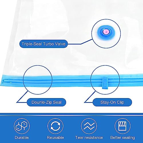 Image of Taili Vacuum Bags, Clothes Storage Bag, Vacuum Bags for Clothes, Cloth Storage Bag, Vacuum Bags for Clothes with Pump (5 Set Vacuum Bag)