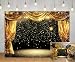 Black Gold Backdrop Black Gold Curtains Glitter Spots Theater Stage Photography Background Adults Kids VIP Carnival Graduation Prom New Year Birthday Party Decorations Banner Photo Props (8x6FT)
