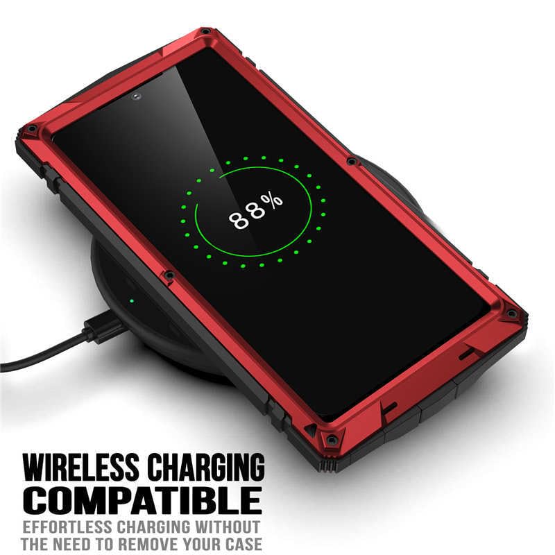 Coque Samsung S21 Ultra antichoc en silicone rigide rouge de protection intégrale
