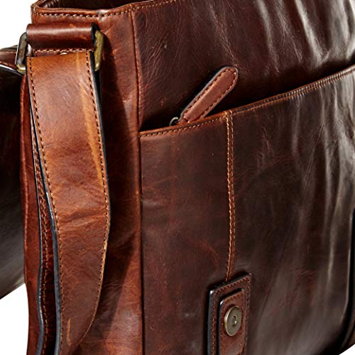 Image of Frye Logan Messenger Dark Brown Antique Pull Up One Size