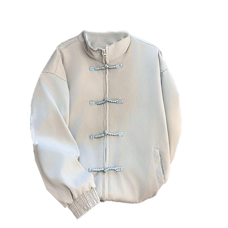 CHONG FENG XIA Spring and Autumn Chinese-style Standing Collar Button-up Zipper Jacket Men's Loose Retro2