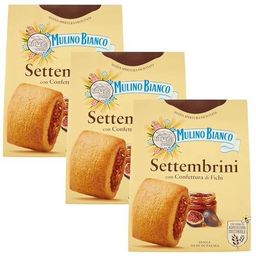 MULINO BIANCO Settembrini - Galletas italianas de mantequilla con mermelada de higos 300g (Settembrini, x3)
