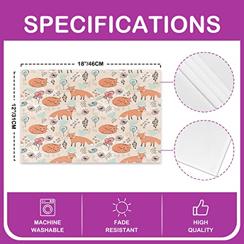 Jejeloiu Fox Print Table Mats Placemat 12 Inchx18 Inch Woodland Fox Placemats Set Of 4 Flowers Pattern Decor Placemats For Dining Table Indoor Outdoor Kitchen Nature Wildlife Decor Table Place Mats thumb #3