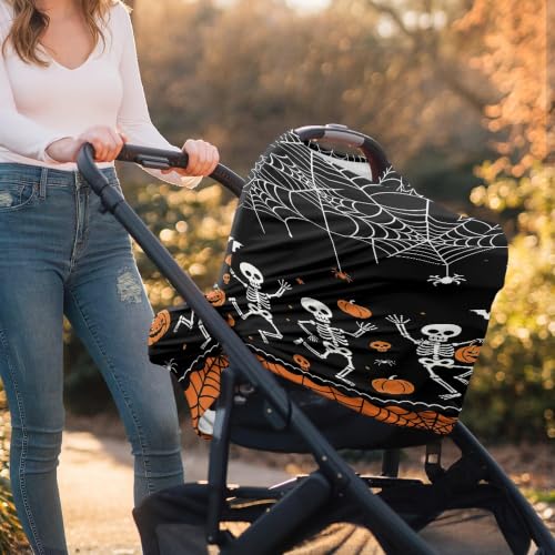 Image of Halloween Nursing Cover Up for Breastfeeding, Skeleton Spider Web