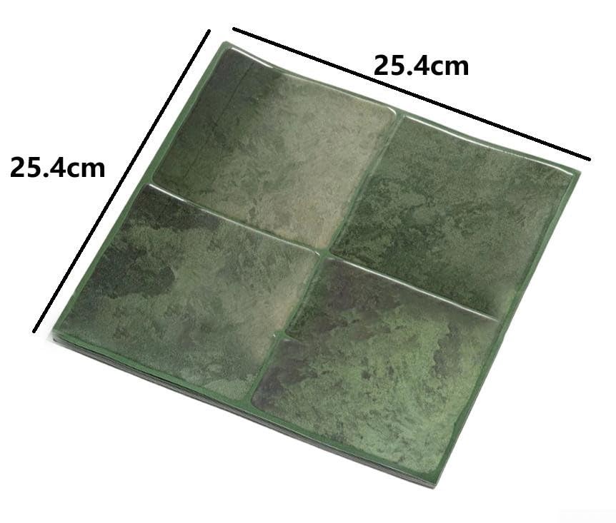 ReachMall Piastrelle Peel and Subway per pareti del bagno, resistenti all'umidità, adesivi 3D per pannelli da parete a prova di olio, per rinnovamento interno, confezione da 10, 25,4 x 25,4 cm